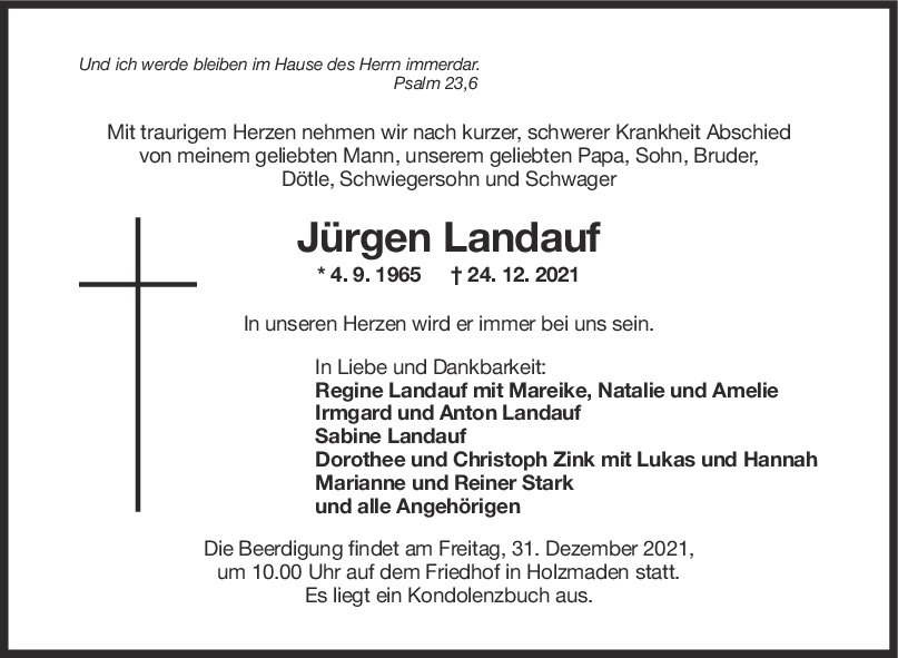 Trauer Jürgen Landauf <br><p style=