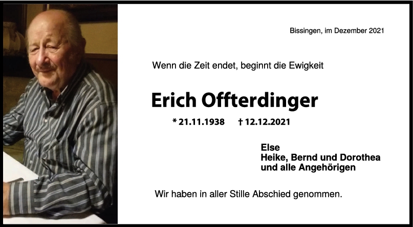 Trauer Erich Offterdinger <br><p style=