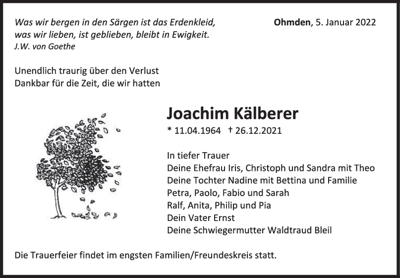 Trauer Joachim Kälberer <br><p style=