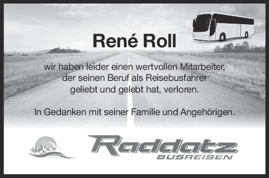 Nachruf René Roll <br><p style=