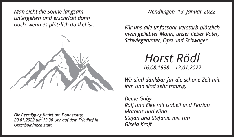 Trauer Horst Rödl <br><p style=