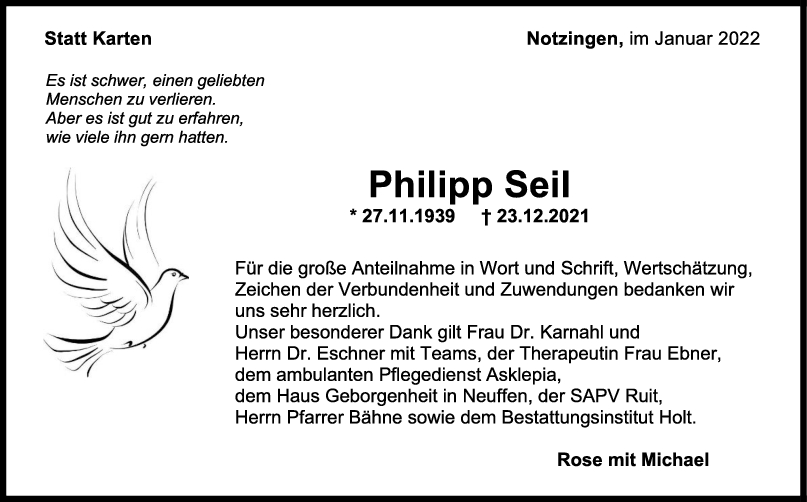 Trauer Philipp Seil <br><p style=