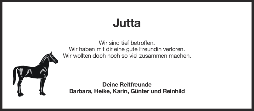 Nachruf Jutta <br><p style=