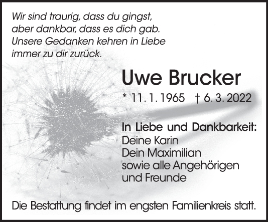 Trauer Uwe Brucker <br><p style=