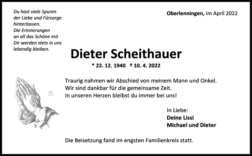 Trauer Dieter Scheithauer <br><p style=