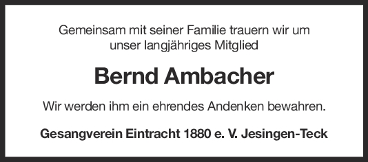 Nachruf Bernd Ambacher <br><p style=