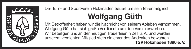 Nachruf Wolfgang Güth <br><p style=