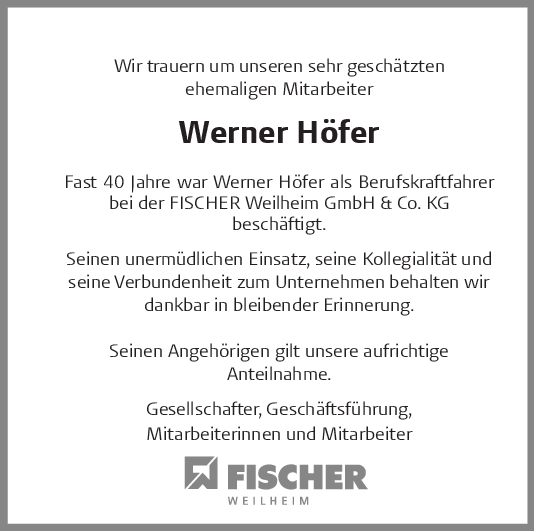 Nachruf Werner Höfer <br><p style=