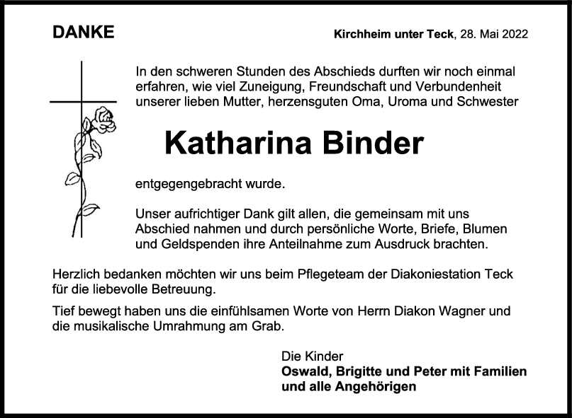 Danksagung Katharina Binder <br><p style=