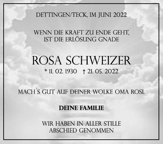 Trauer Rosa Schweizer <br><p style=